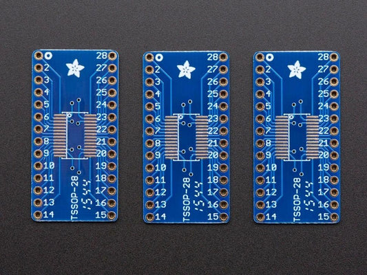 SMT Breakout PCB for SOIC-28 or TSSOP-28 - 3 Pack!