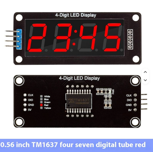 Module d'horloge à tube 7 segments, 4 chiffres, affichage numérique 0,56 pouce, TM1637 IIC en stock